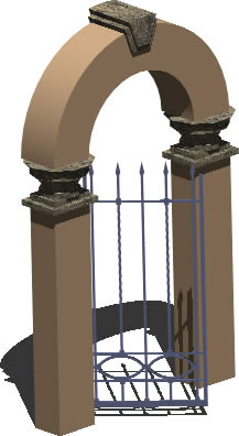 Portico 3d con materiales aplicados