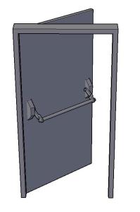 Emergency door with open handle 3d