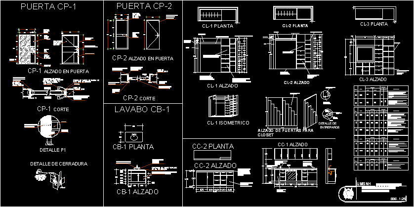 Puertas de madera;closets