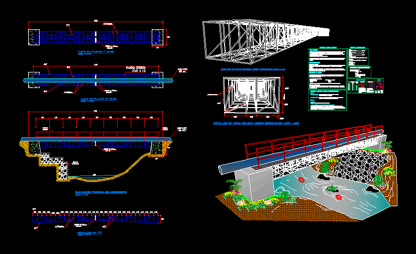 Plano estrutural do aqueduto de aço