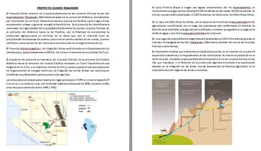 Olmos Tinajones: Infraestructura Hidrica