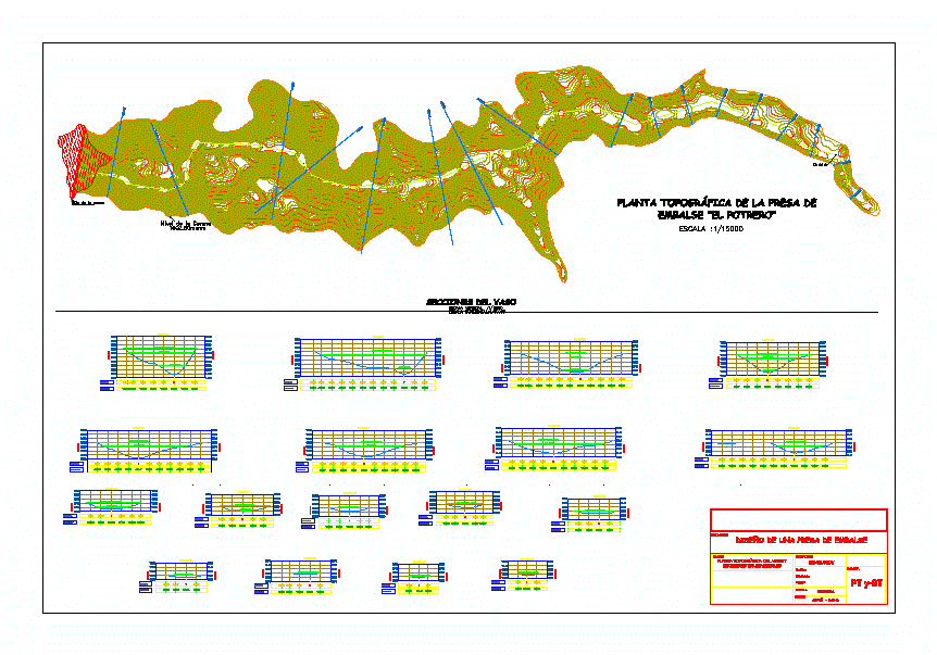 Conception d'un barrage en terre - cuve et coupes transversales