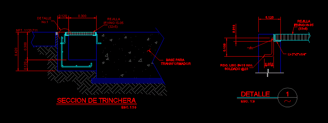 Seccion de trinchera