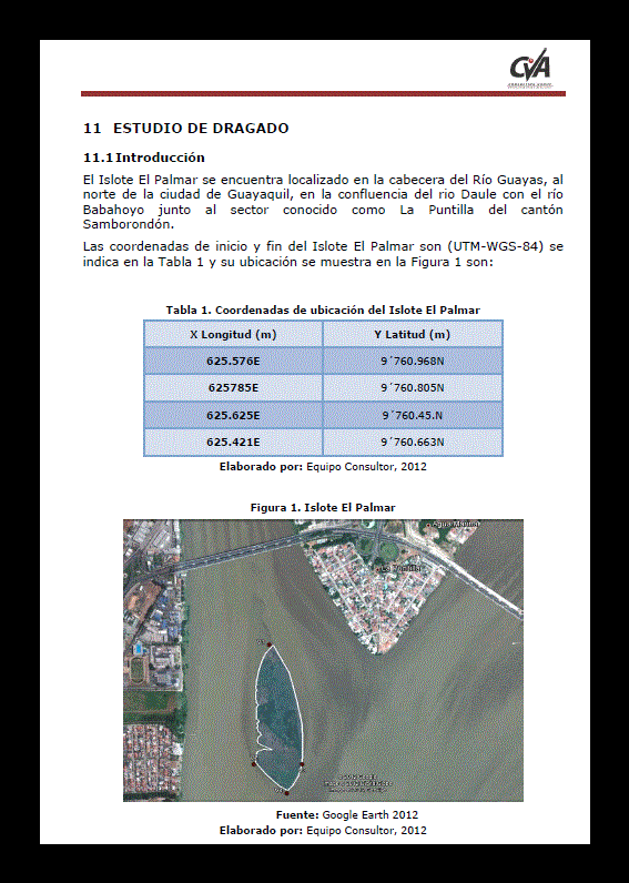 Estudio de dragado islote el palmar