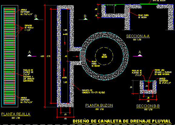 Diseno de canaleta de drenaje pluvial