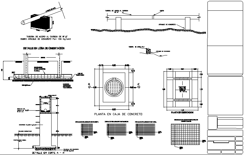 Constructivo caja de concreto ampliacion de red de alcantarillado 1:2000