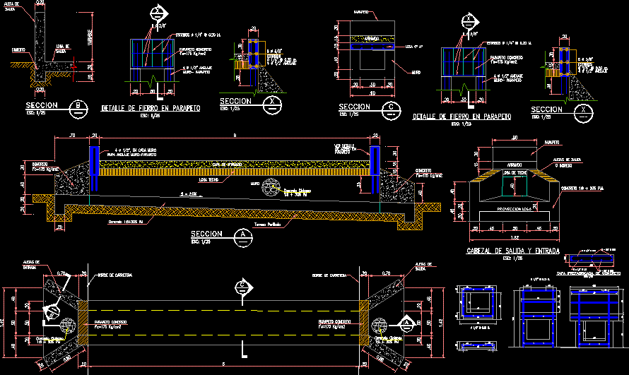 Plano de detalles de alcantarilla