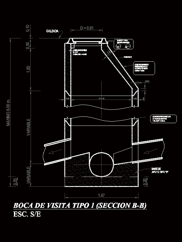 Boca de visita tipo 1 - cloacas