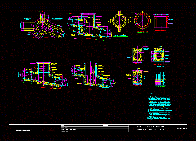 Detalle constructivo pozos de inspeccion