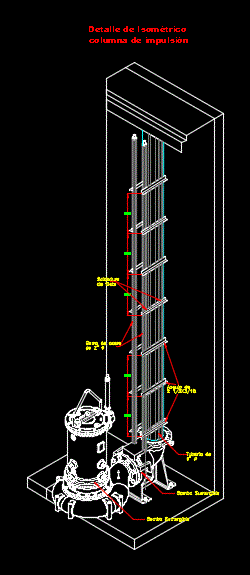 Detalle de isometrico carcamo de bombeo