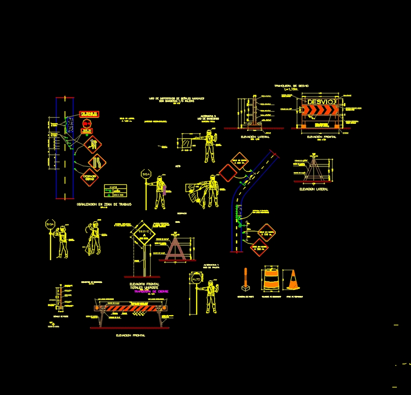 Work areas; diversion and road safety elements