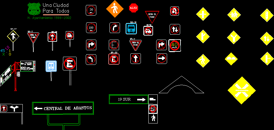 blocs de signalisation routière