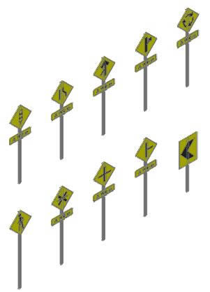 Signalisation routière préventive 3d