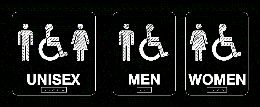 placas de banheiro