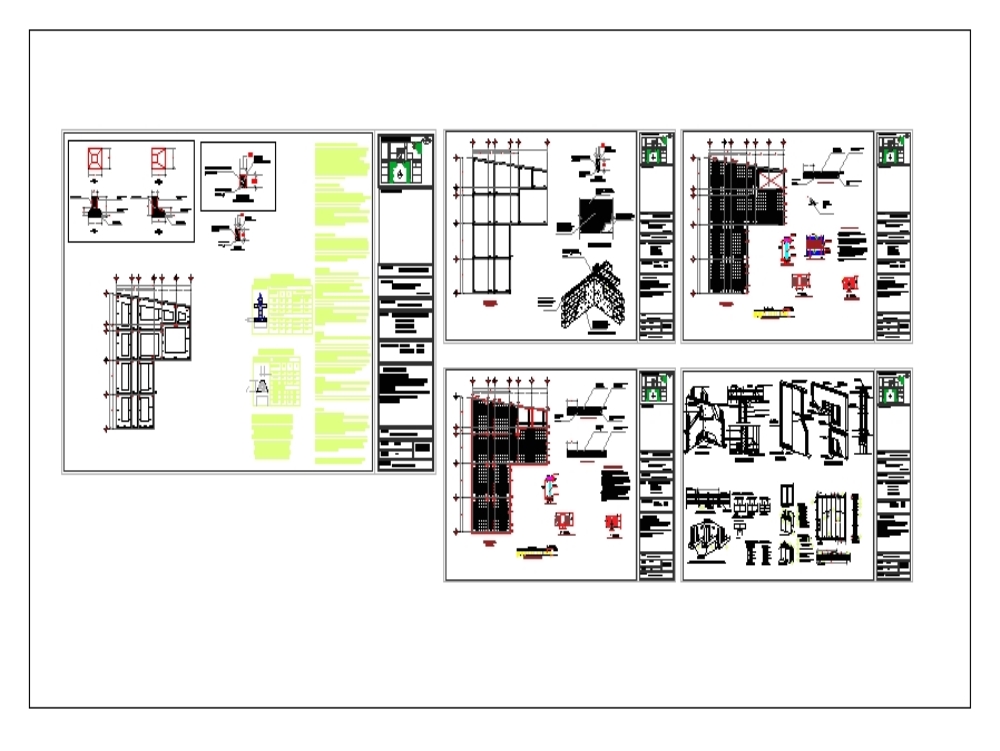 Plano de cimentaciones y losas de entre piso edificio multifuncional de 3 niveles