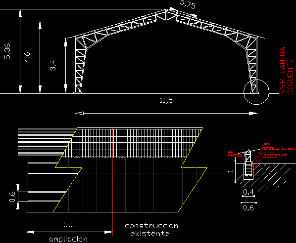 Truss for industrial type sheds