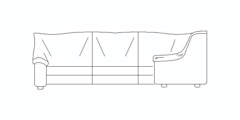 Canapé d'angle surélevé