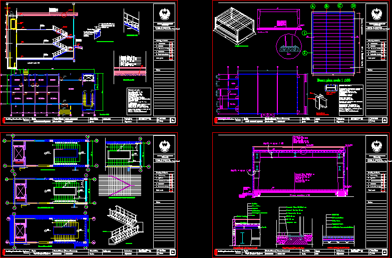 Systems of steel frames and metal stairs