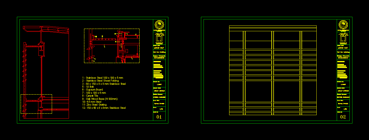 Detalhes do sistema de aço