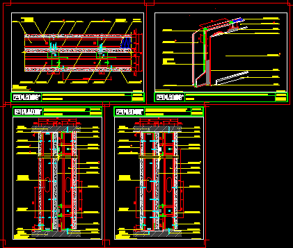 Placas de yeso - pladur-tabiques para protecciones radiologicas - secciones en horizontal y vertical - cinco archivos