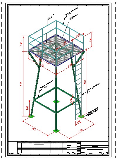Tower for elevated water tank 3d