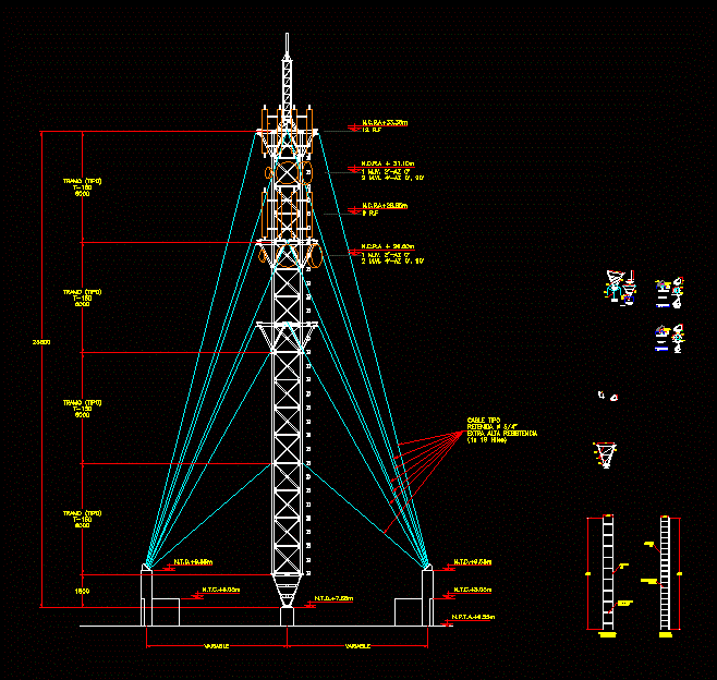Torre arriostrada de telecomunicaciones