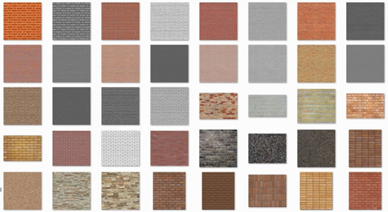 Textures of coatings - bricks
