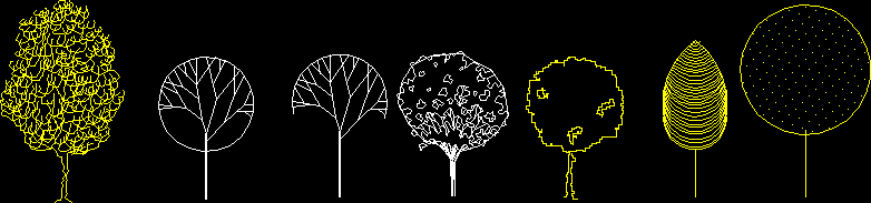 Blocs d'arbres en vue