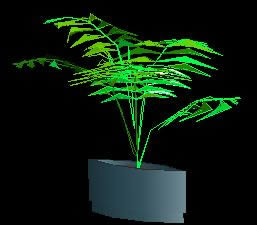 3D-Zimmerpflanze im Topf