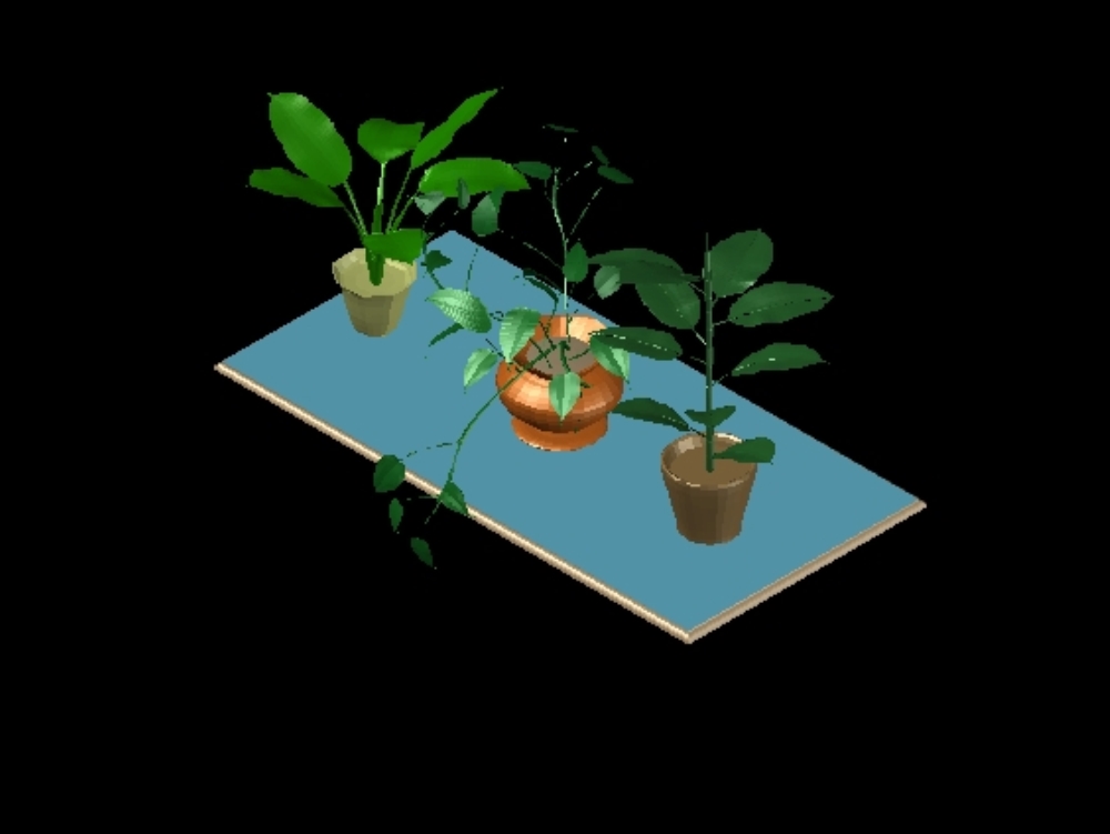 Decoration- pots 3d for autocad