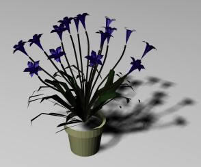 flores em vasos 3d