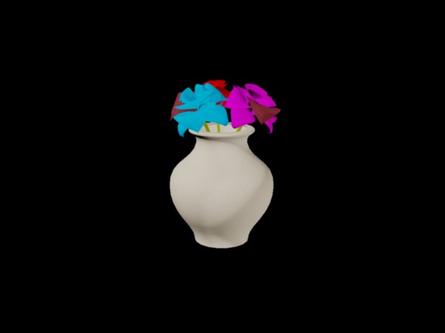 Vase with 3d flowers