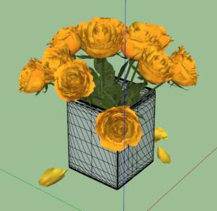Vase de roses 3D