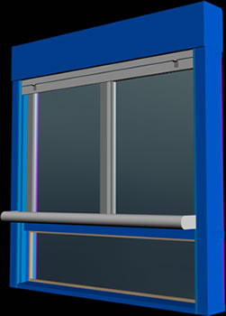 Fenêtre coulissante et panneau fixe pour chambres