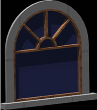 3d window with arch