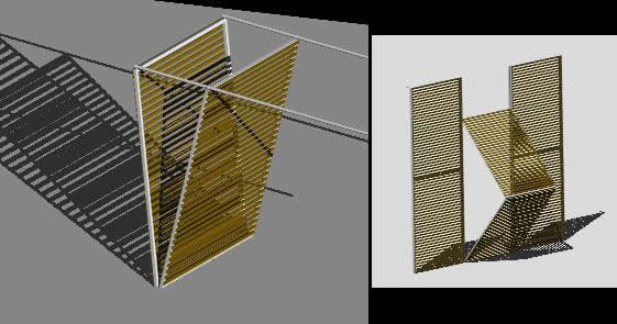 Sistema de persianas dobráveis ​​3D