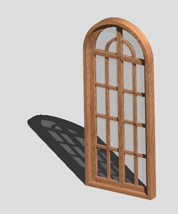 janela de madeira 3d -
