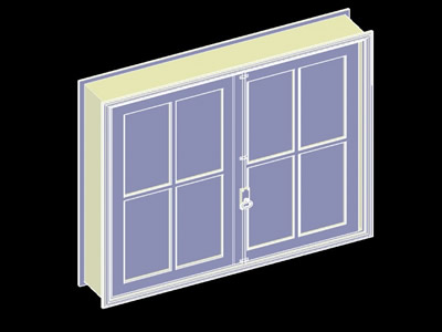 Fenêtre en bois à volet rectangulaire