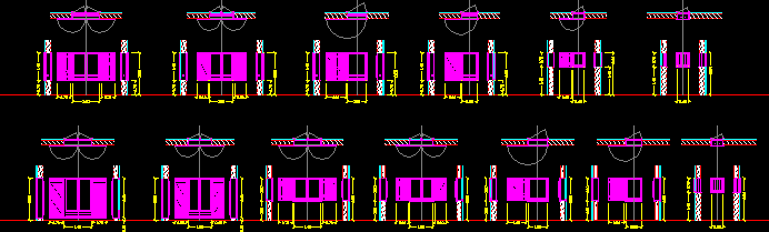 Mehrere Holzöffnungen mit gemeinsamen Öffnungsgittern