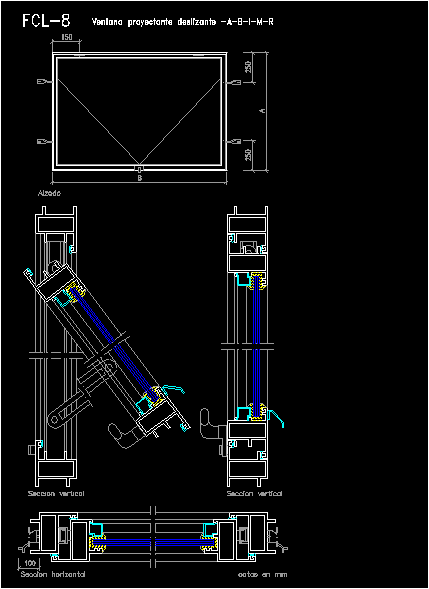 Ventana proyectante deslizante