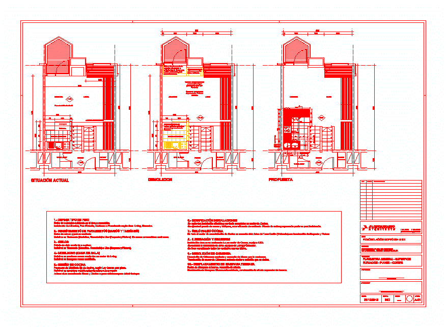 Planta remodelacion apartamento