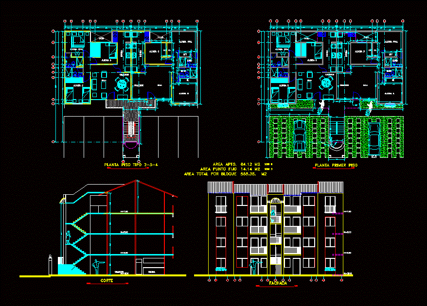 Edificio de apartamentos 5 pisos