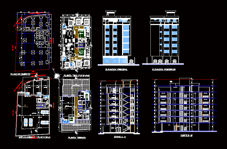 Edificio de 7 pisos completo zip