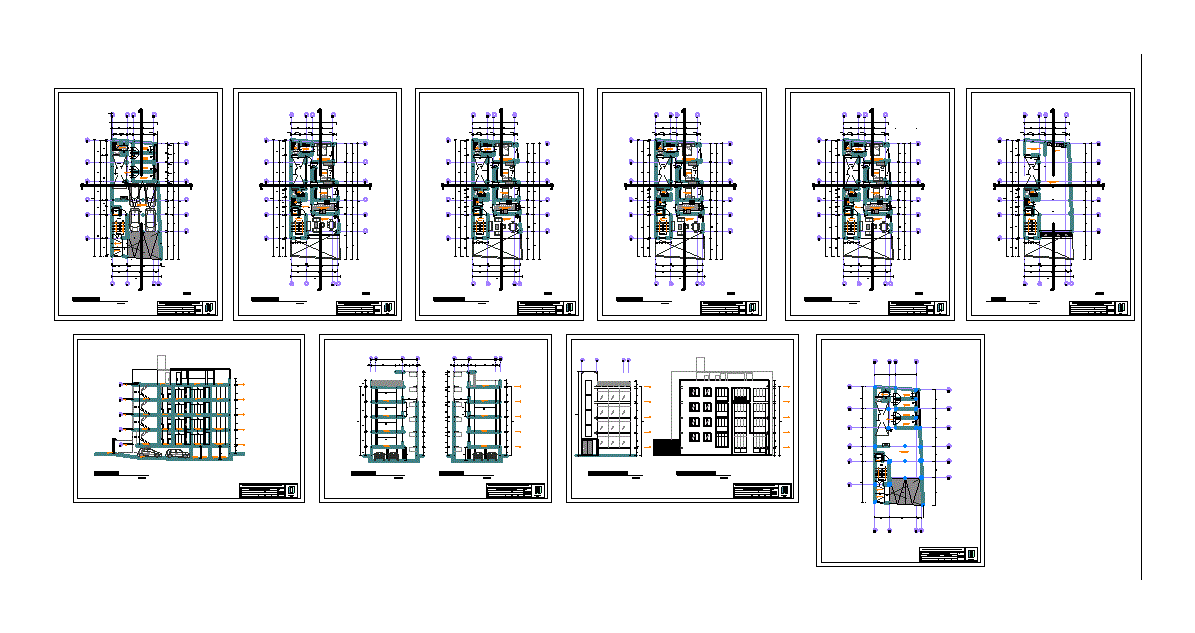 Planos de edificio residencial en altura