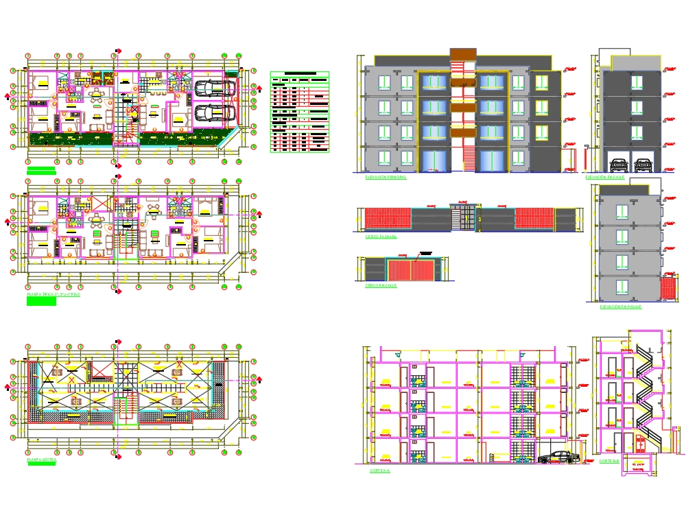 Plano Completo de Edificio Multifamiliar