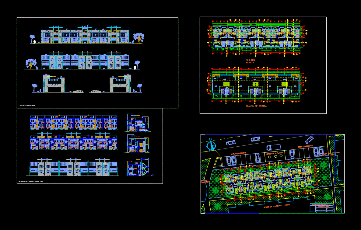 Complejo edificio de departamentos - multifamiliar