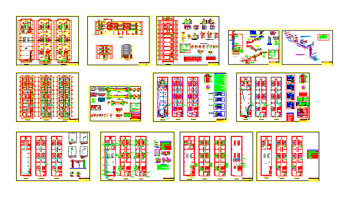 Edificio de oficinas y departamentos autocad