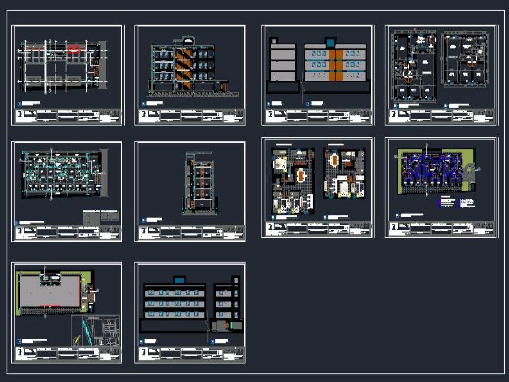 Edificio de 9 apartamentos - autocad