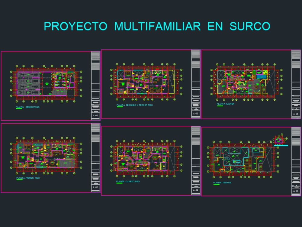 Edificio multifamiliar 5 pisos detallados