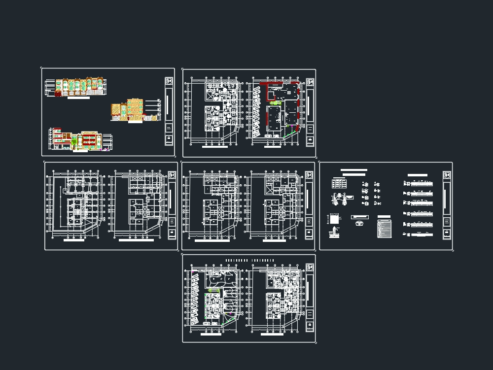 Plans of a multifamily house